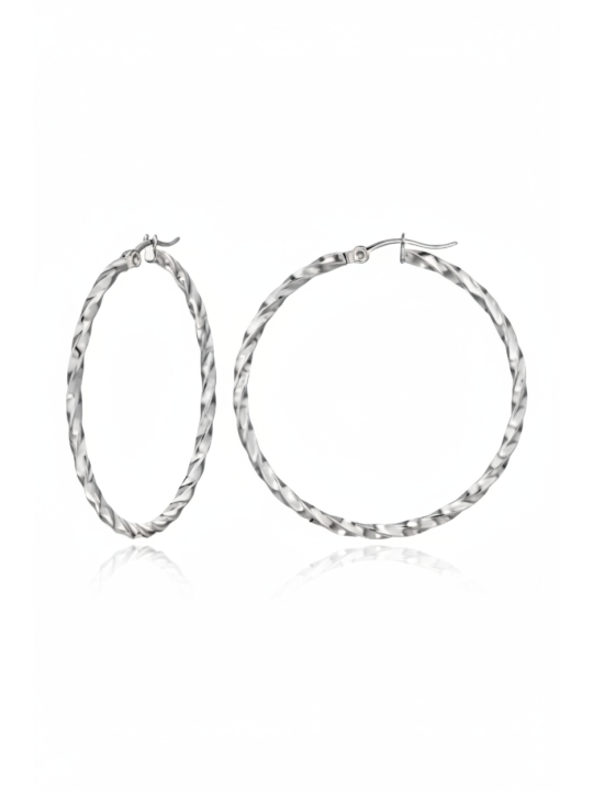 Gedrehte Edelstahl-Creolen