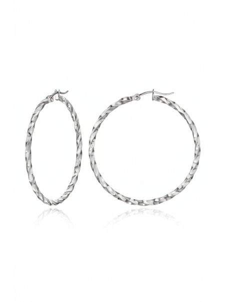 Gedrehte Edelstahl-Creolen