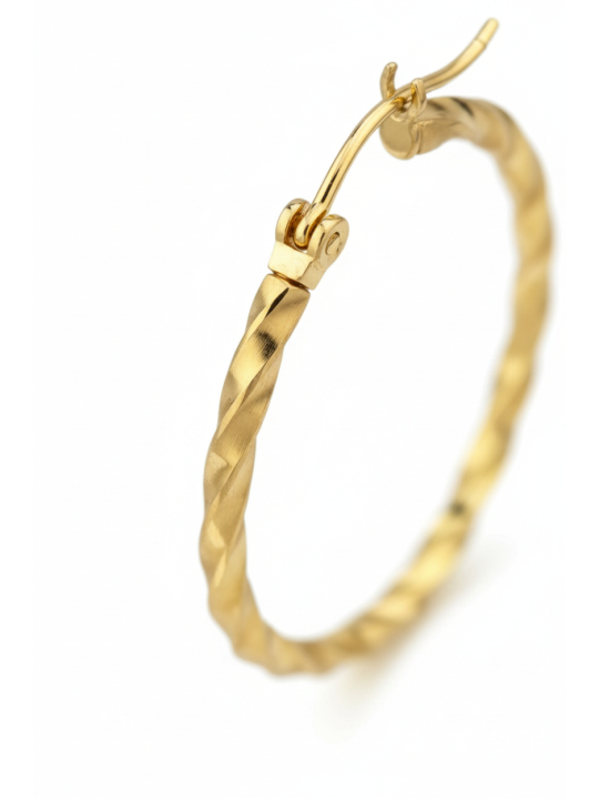 Goldfarbene Gedrehte Edelstahl-Creolen