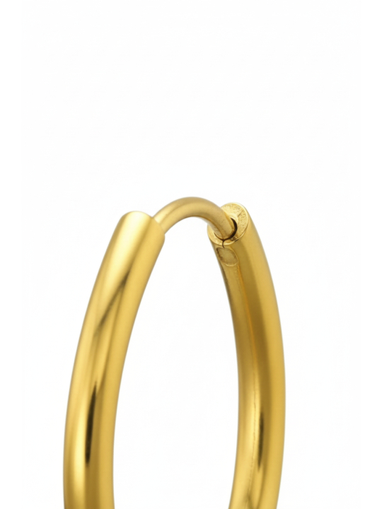 Aros Huggie de Acero Inoxidable Dorado