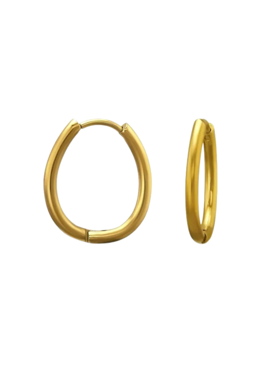 Aros Huggie de Acero Inoxidable Dorado