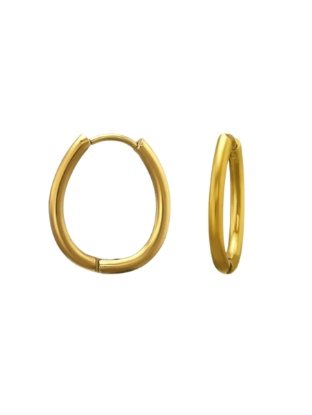 Aros Huggie de Acero Inoxidable Dorado