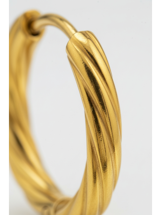 Aros Huggie Retorcidos de Acero Inoxidable Dorado