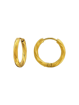 Aros Huggie Retorcidos de Acero Inoxidable Dorado