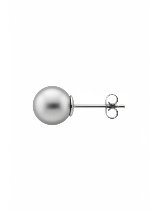 Synthetic Pearl 8mm High Polish Surgical Steel Ear Studs