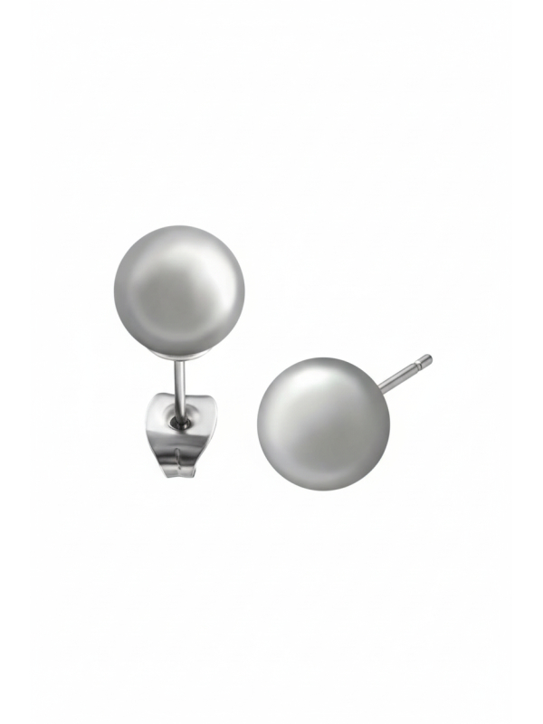 Ohrstecker aus Chirurgenstahl mit Synthetischer Perle 8 mm Hochglanzpoliert
