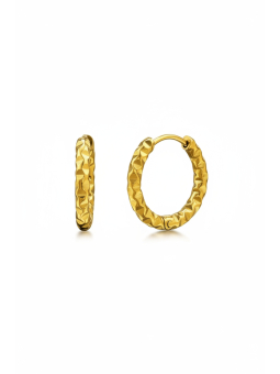 Aros Huggie de Acero Inoxidable con Corte Diamantado